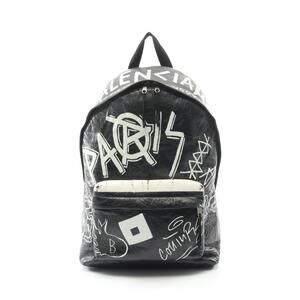 Balenciaga Explorer Graffiti Backpack Leather Black